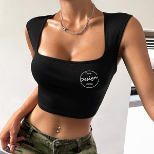 Chaud couleur unie basique pull en <span class=keywords><strong>tricot</strong></span> <span class=keywords><strong>gilet</strong></span> sans manches large bandoulière col carré fil personnalisé <span class=keywords><strong>tricot</strong></span> culture Sexy <span class=keywords><strong>gilet</strong></span> - Product Image 5