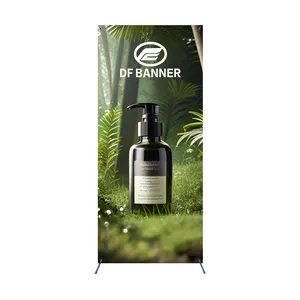 Hot Selling Windproof X-Shape Poster Display Aluminum Frame Banner Stand Cosmetic Publicity Equipment