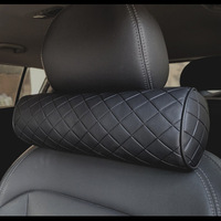 Coussin de tête de voiture multifonctionnel en cuir marron de luxe, coussin de nuque en mousse à mémoire de forme, ventilation, imperméable, couleur unie Huihou