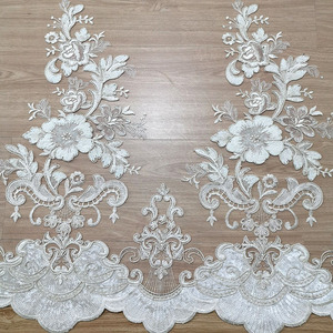 Fabriqué en chine broderie 3D net rideau tissu de luxe <span class=keywords><strong>blanc</strong></span> turquie rideaux transparents - Product Image 3