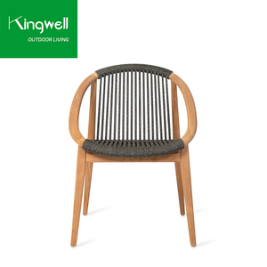 Thanh Lịch Ngoài Trời Gỗ Tếch Đồ Nội Thất Ăn Đặt Hiện Đại Bàn Tròn Và <span class=keywords><strong>Stackable</strong></span> Ghế Cho Khách Sạn Mục Biệt Thự - Product Image 6