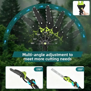<span class=keywords><strong>Taille</strong></span>-<span class=keywords><strong>haie</strong></span> télescopique au lithium avec lame de 30 cm, scie à branches pliable et sécateur pour haies hautes, avec bouton de verrouillage et sécurité intégrée - Product Image 2