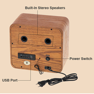 Loa Âm Thanh Nổi Bằng Gỗ Thật Tích Hợp Radio DAB + FM Cổ Điển Loa Răng Xanh Đài Phát Thanh Cổ Điển Thiết Kế Đài Fm - Product Image 5