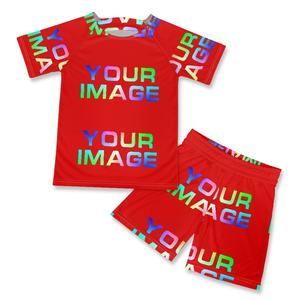 2-teilige Sets Kinder fußball uniform Print on Demand Kinder Sommers port kleidung Anzug Custom Tonga Training Team Jersey - Product Image 4