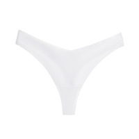 String une pièce léger sans couture en soie glacée pour femme, slip de taille moyenne respirant doux pour la peau