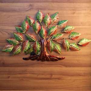 Arte de Pared de Árbol de Hierro Pintado a Mano, Escultura Decorativa de Metal para Colgar en la Pared, para Sala de Estar, Dormitorio y Oficina - Product Image 3