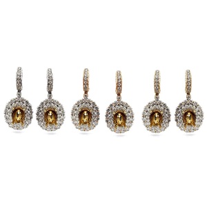 Fabricant de bijoux fins de Hong Kong, boucles d'oreilles demi-montées pour femmes en or blanc 18 carats, deux tons, diamants véritables taille brillant, cadeau - Product Image 4