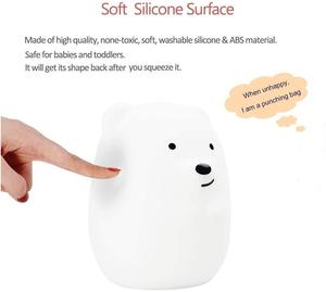 Diseño personalizado gratuito 48 modelos Bear Night Light LED Squishy Duck Lamp Cute Light Up Duck Silicone Bedside Touch Lamp Nightlight - Product Image 4