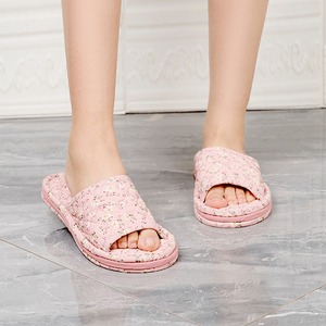Pantuflas de Algodón Estilo Coreano, Nuevas, con Suela Gruesa de Tres Capas, Punta Abierta, Silenciosas, para Uso en Interiores, Transpirables, para Verano e Invierno, Lavables a Máquina - Product Image 3