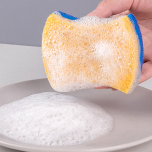 Esun Blue Éponges <span class=keywords><strong>de</strong></span> nettoyage double face anti-rayures en pâte <span class=keywords><strong>de</strong></span> bois et coton avec gommage en cellulose pour la cuisine - Product Image 4
