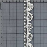Dentelle en polyester respirant 100 % brodée sur mesure avec bordure en dentelle de lait pour accessoires de couture et sacs