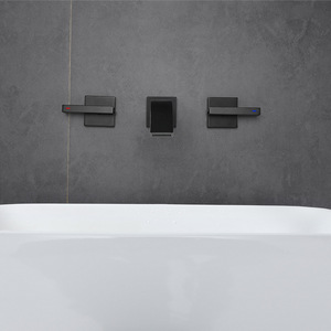 Robinet de lavabo mural 35 mm en cuivre, design cascade, pour lavabo de salle de bain - Product Image 3