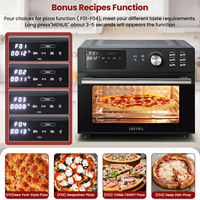 Horno Freidora de Aire de Acero Inoxidable con Temporizador de 1 min a 12 Horas, Regula la Temperatura con Precisión de 90-450 °C ℉   Cavidad de Acero Inoxidable 304/430