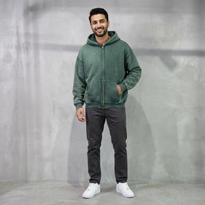 Street Wear Regular Fit High Street Winter Men's Cotton Fleece Heavyweight Vintage 450gsm Acid Washed Breathable Quick Dry - Product Image 1