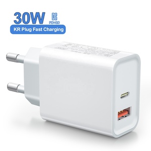 อะแดปเตอร์ชาร์จเร็วได้รับการรับรอง hnt PD30W KC อุปกรณ์ชาร์จไว2พอร์ต USB <span class=keywords><strong>Type</strong></span> <span class=keywords><strong>C</strong></span> ที่ชาร์จ KR ปลั๊กสำหรับ Apple Xiaomi Honor Samsung - Product Image 1