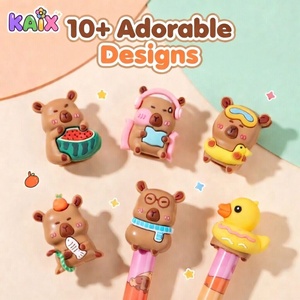 KAIX Lot de stylos gel Kawaii en gros, <span class=keywords><strong>encre</strong></span> noire et bleue 0,5 mm, stylos rétractables à motifs animaux de dessin animé pour l'école et le bureau - Product Image 5
