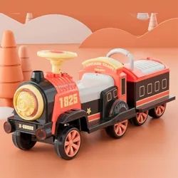 Trenino Elettrico per <span class=keywords><strong>Bambini</strong></span> a Doppia Trazione Ricaricabile Biposto Giocattolo a Batteria con Telecomando Trattore con Doppio Rimorchio - Product Image 4