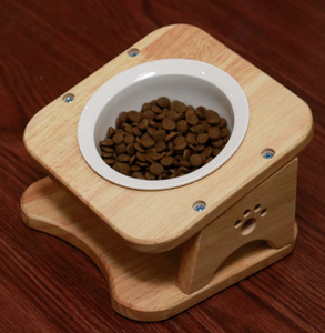 Comedero Elevado para Gatos de Madera de Caucho Sostenible - Product Image 6