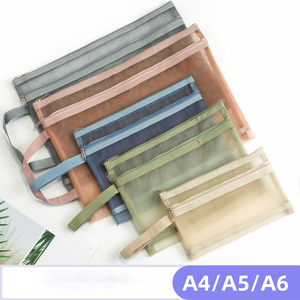 Personalizzabile A4 borsa portaspaia in rete di Nylon trasparente a doppio strato A5 custodia per documenti con cerniera e prodotti per il deposito della maniglia - Product Image 2