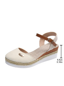 Sandales compensées à <span class=keywords><strong>plateforme</strong></span> pour femmes avec bride à la cheville, style <span class=keywords><strong>espadrille</strong></span>, chaussures décontractées d'été pour femmes - Product Image 6