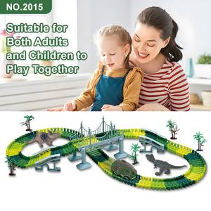 Vente en gros de 192 pièces de circuits de course, ensembles de construction routière du monde des dinosaures, ensembles de jeux de construction DIY, circuits de trains de course, jouets pour enfants - Product Image 3