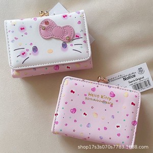 Cartera Corta Katie de 50 Aniversario, Diseño Retro de Cara de Gato y Lazo, Estilo JK Lolita, Linda Cartera Tri-Plegable KT Hecha en China - Product Image 2