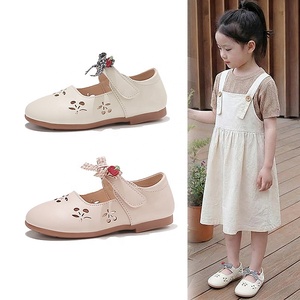 รองเท้าหนังเจ้าหญิงแบบมีโบว์เจาะลายเก๋ไก๋สำหรับเด็กผู้หญิงวัยเตาะแตะ สวมใส่สบายในชีวิตประจำวัน - Product Image 1