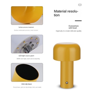 Lampe de chevet LED moderne <span class=keywords><strong>et</strong></span> créative en forme de <span class=keywords><strong>champignon</strong></span>, en fer, alimentée par piles, pour chambre à coucher, avec lumière <span class=keywords><strong>blanc</strong></span> chaud - Product Image 4