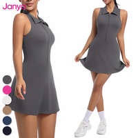 Robe de Tennis Janya pour Femmes avec Coussinets Amovibles et Demi-Zip, Tenue Sportive Une Pièce avec Short pour Golf, Yoga, Course et Activités