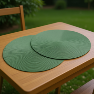 Set di 2 tovagliette rotonde verdi per tavolo da pranzo - Product Image 3