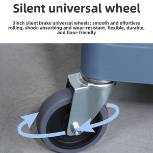 Carrello <span class=keywords><strong>Mobile</strong></span> per Trasporto Cibo Facile da Pulire con Vassoi Rimovibili per Servizio in Hotel, Banchetti e Mense - Product Image 2