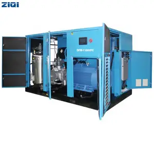 New Technology High Performance 110KW 150HP Water-Lubricated 60HZ 400Volt 8bar 116PSI 50HZ Oil Free Screw Air Compressors