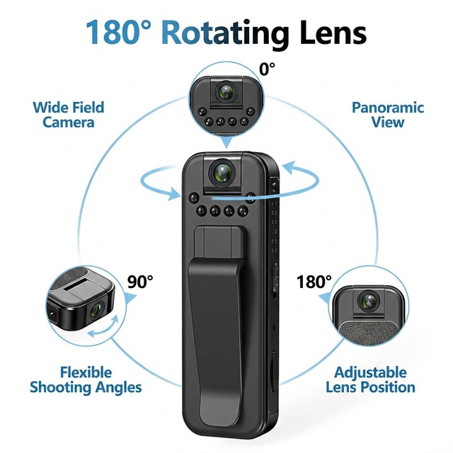 Mini Body Camera 1080P Night Vision WiFi MicroSD Recording Professional Micro Monitoring Wide Angle Charging Real-time Detection