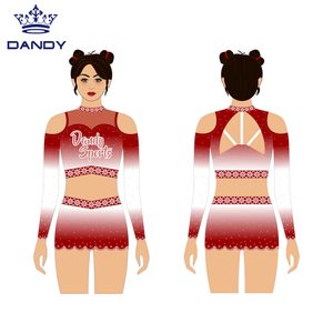 Concours personnalisé mode manches longues pom-pom girl école uniforme culture hauts jeunesse <span class=keywords><strong>jupe</strong></span> vêtements de danse - Product Image 5