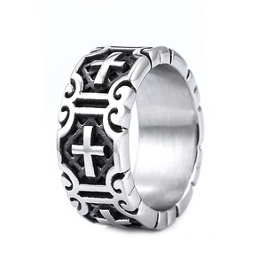 Anillos <span class=keywords><strong>de</strong></span> Cruz Latina Retro <span class=keywords><strong>de</strong></span> Acero Inoxidable con Símbolo Cristiano Crux Ordinaria Jesucristo Crucificado Anillos <span class=keywords><strong>de</strong></span> Banda para Hombres y Mujeres - Product Image 5