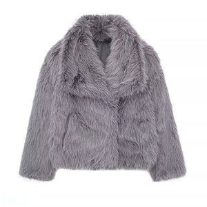 Abrigo <span class=keywords><strong>Mao</strong></span> personalizado para <span class=keywords><strong>mujer</strong></span> multicolor transpirable lana informal poliéster <span class=keywords><strong>cuello</strong></span> en V estampado teñido primavera Otoño Invierno - Product Image 3