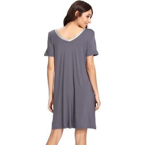 Camisón de viscosa de bambú para mujer al por mayor, manga corta, camisa de dormir refrescante, talla grande, ropa de descanso S-4X - Product Image 6