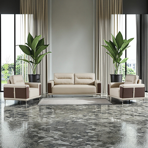 एर्गोनोमिक 3-टुकड़ा चमड़े का कार्यालय घर के रहने वाले कमरे या होटल रिसेप्शन के लिए आरामदायक - Product Image 1