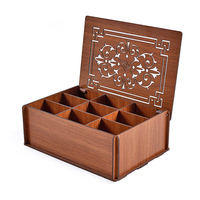 Boîte organisatrice de bijoux en bois MDF personnalisable avec finition noyer et plusieurs compartiments pour cadeaux