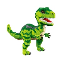 Juguete de Bloques de Construcción de Animales ABS Transfronterizo, Dinosaurio Tiranosaurio Rex, Educativo, Estimulante, de Micro-piezas, Unisex, 14+