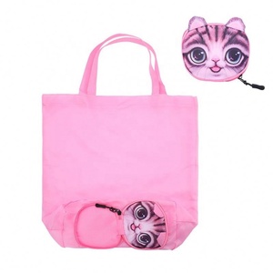 Sacs de courses pliables et réutilisables en forme d'animaux (chien, chat) pour la supermarché, sacs fourre-tout en tissu Ripstop, sacs de recyclage géométriques et tendance - Product Image 3