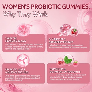 Gummies prébiotiques <span class=keywords><strong>et</strong></span> probiotiques OEM 200 milliards de UFC avec D-Mannose Kombucha pour la santé intestinale, soutien vaginal <span class=keywords><strong>et</strong></span> urinaire - Product Image 5
