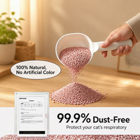 Litière pour chat en bentonite de sodium rose de haute qualité, ultra faible teneur en poussière, absorption puissante, élimination des odeurs, agglomération rigide, argile minérale