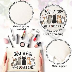 Trousse de maquillage pour les amoureuses des chats, pour maman, filles, amies, cadeaux idéaux pour les voyages, les anniversaires et trousse de toilette, sac cadeau pour femmes - Product Image 1