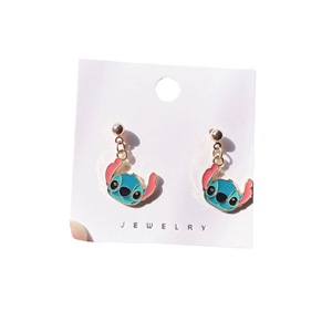 Cute Cartoon Character <b>Stud</b> <b>Earrings</b> Gold Plated Alloy Women's Jewelry Gift Set with <b>Crystal</b> Rhinestone Details - Product Image 1