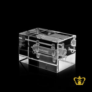 Ramadan Eid Souvenir Kaba Lock 3D Laser graviert in Kristall würfel maßge schneiderte religiöse islamische Anlässe Geschenk - Product Image 3