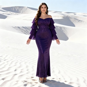 Robe Abaya en polyester brodée de paillettes de qualité supérieure pour femmes musulmanes, élégante pour les soirées et les fêtes, vente en gros personnalisée - Product Image 1
