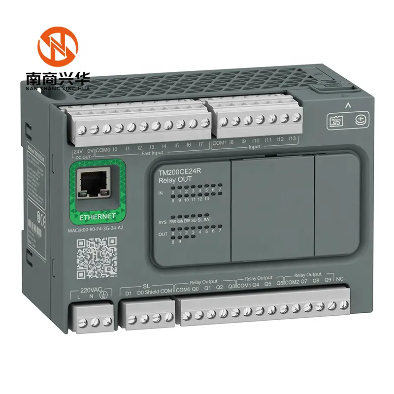 Nuevo controlador lógico programable Original TM200CE24R One Type M200 Integrado 1 puerto Ethernet 24 puntos IO salida de relé