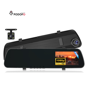 Caméra embarquée Podofo 4 pouces à double objectif 1080P DVR avec enregistrement en boucle et détection de mouvement, rétroviseur DVR avec <span class=keywords><strong>vision</strong></span> nocturne, caméras avant/arrière - Product Image 1