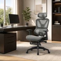 Chaise de bureau ergonomique moderne populaire à dossier haut en maille noire avec accoudoirs 3D réglables en hauteur et soutien lombaire pour la maison, le bureau, la chambre et l'hôtel